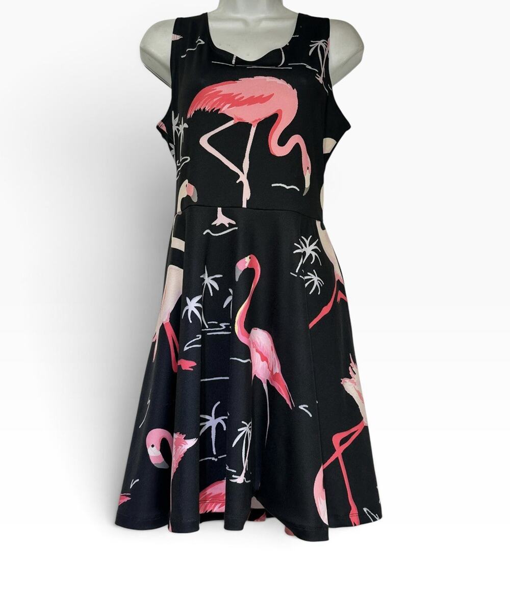 cowcow flamingo sleeveless dress plus size 2XL